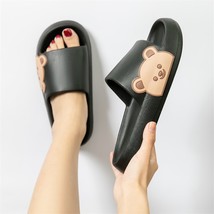 Woman Indoor Fashion Summer Slippers Couples Cartoon Bear Beach Flip Flops Thick - £14.94 GBP