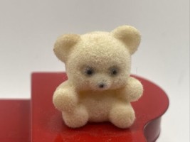 Vintage Avon Teddy Bear Ornaments Teddies On Piano Metal &amp; Plastic Flocked - £11.81 GBP