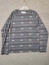 Lucky Brand Shirt Men&#39;s M Gray Aztec Long Sleeve Southwestern - £16.93 GBP