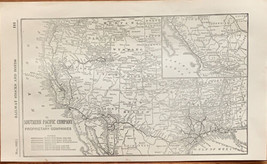 1923 Antique SOUTHERN PACIFIC COMPANY Map Vintage RAILWAY Map - £7.84 GBP