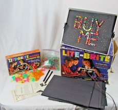 Vintage 1967 Hasbro Lite Brite &amp; Number Accessory Kit CIB WORKS w/ Pegs, Sheets - £53.79 GBP