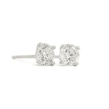 Authenticity Guarantee 
Round Diamond Stud Earrings 14K White Gold 4-Prong Ma... - £1,274.73 GBP