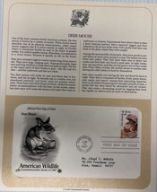 American Wildlife Mail Cover FDC &amp; Info Sheet Deer Mouse 1987 - £7.86 GBP