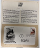 American Wildlife Mail Cover FDC &amp; Info Sheet Deer Mouse 1987 - £7.73 GBP