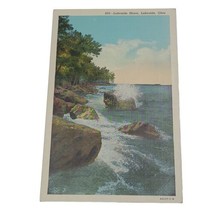 Vintage Postcard Waves Crashing on Rocks Lakeside Shore Lakeside Ohio Sandusky  - £2.33 GBP