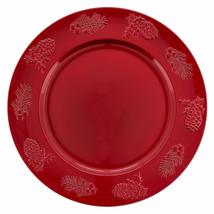 Misc Charger Plates With Berry Design (Set Of 4) Red Plastic 4 Piece - £31.81 GBP