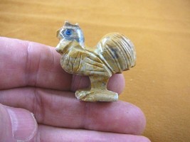 (Y-CHI-RO-9) tan ROOSTER chicken carving SOAPSTONE stone figurine cock c... - £6.84 GBP