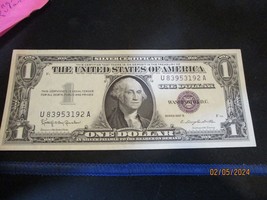 Nice Rare 1957 B One Silver Dollar Blue Seal Silver Certificate Note - $54.18