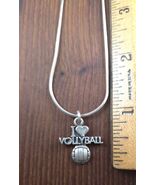 Solid .925 Sterling Silver I Love Volleyball Pendant 24 Inch Snake Chain... - $31.50