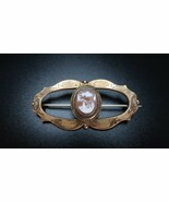 Antique Victorian Gold Over Sterling Silver Genuine Shell Cameo Brooch 4... - $112.37 CAD