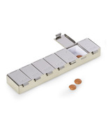 Bey Berk Chrome Plated and Plastic Lined Pill Box with Days of the Week - $47.95