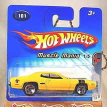 2005 Hot Wheels #101 Muscle Mania 1971 PLYMOUTH GTX Yellow Chrome-Base ShortCard - £10.57 GBP