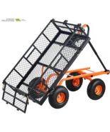 VEVOR 880Lbs Steel Garden Dump Cart Utility Wagon, Heavy Duty Yard Dump Wagon Ca - $293.60