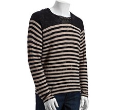 HARRISON-black overdye stripe crewneck sweater  SIZE XL- $245-NIP - $91.33
