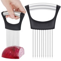 Onion Slicer Stainless Steel Onion Cutter Onion Holder For Slicing Vegetable Cho - £7.15 GBP