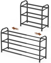 Gonfoam 3-Tier Expandable Shoe Rack,Adjustable Shoe Shelf Storage Organizer Heav - £29.91 GBP