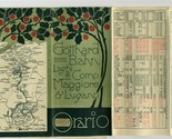 1907 Gotthard Bahn Schedule &amp; Map Lakes Como Maggiore &amp; Lugano Milan to ... - $158.24