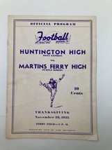 November 28 1935 Football Huntington High vs Martins Ferry High Official... - $28.47