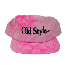 VINTAGE 1990's OLD STYLE BEER HAT CAP NEON PINK NYLON SNAP BACK CLUB LIFE - $23.75