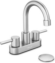 Faucet For Bathroom Sink, 4 Inch 2 Handle Centerset, Lead-Free, With Cop... - £29.56 GBP