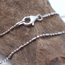 1mm Oxidized Bead&amp; Bar .925 Silver Chain-18&quot; - £7.61 GBP