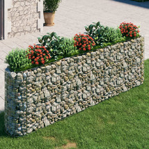 vidaXL Large Gabion Raised Bed, Silver Galvanized Iron, 4x8 ft - $8,019.56 MXN