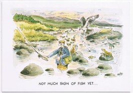 United Kingdom UK Postcard Comic Not Much Sign Of Fish - £2.22 GBP