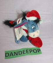 Disney Store Winnie The Pooh Eeyore With Santa Hat Joy Bag Bean Toy 8&quot; - £15.78 GBP