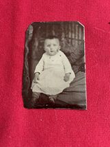 Antique Hidden Mother Tintype - Cute Chubby Victorian Baby Child (PH48) - $23.94