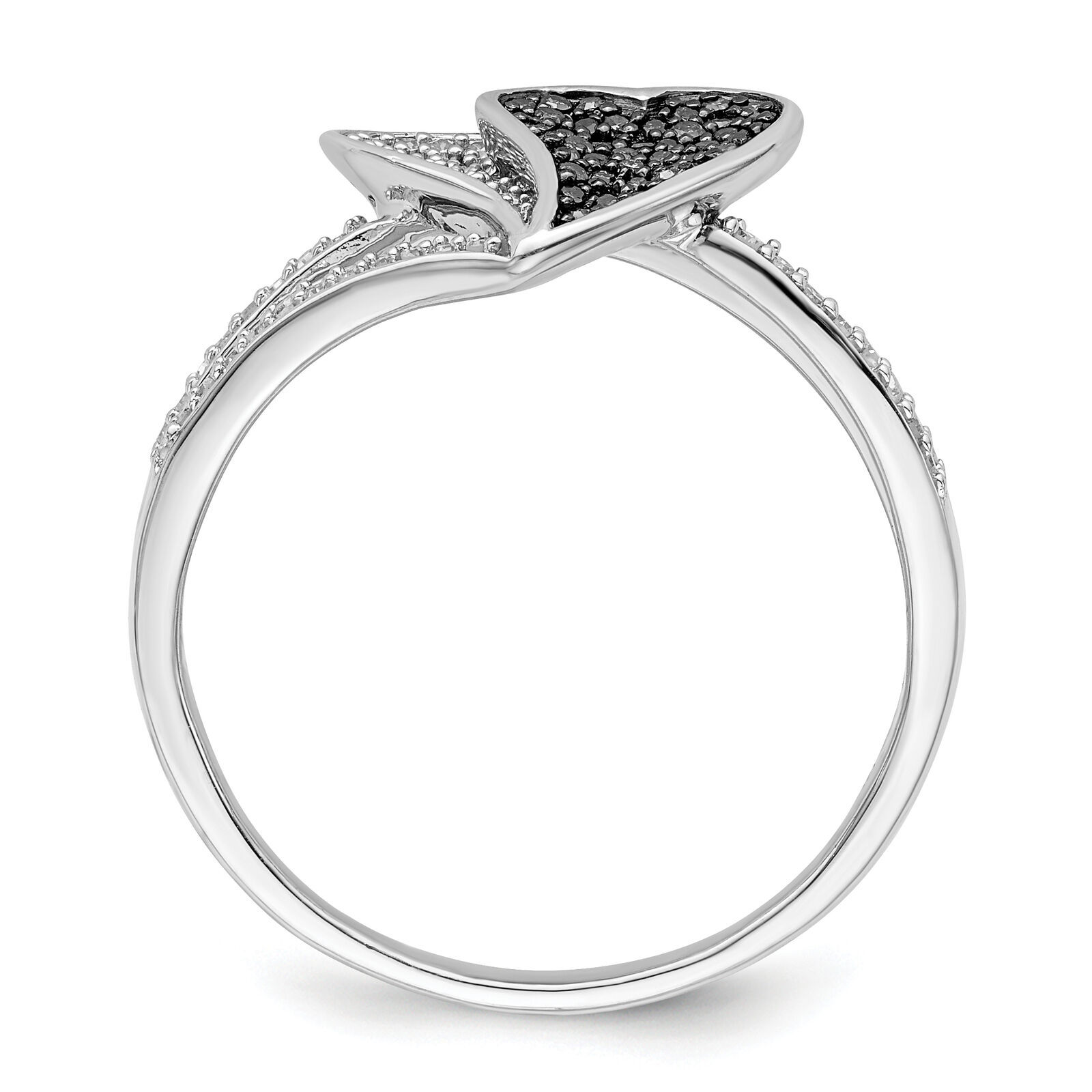 White Night Silver  Blue and White Diamond Hearts Ring QR5175 Item image 2