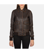 LE Westa A2 Brown Leather Bomber Jacket - $139.00+
