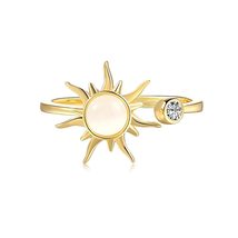 925 Silver Sun Rotatable CZ Diamond Toi et Moi Ring - £31.86 GBP