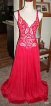 OLGA Red VALENTINE Stretch Lace Spandex &amp; Long Nylon Flowing Skirt SZ M ... - $113.85