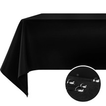 Table Cloth Black 60X84 Inch Tablecloth For 6 Foot Rectangle Tables Outdoor Poly - $13.99