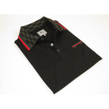 Men Sports Shirt DE-NIKO Short Sleeves Cotton Fashion Polo Shirt DBK113 Black image 2