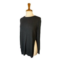 Women’s Zara Gray Knit Sweater Long Sleeve w Slit on Sides Size Small - £11.55 GBP