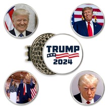 President Donald Trump Golf Ball Markers Set of 5 with 1 Magnetic Hat Cl... - $39.99