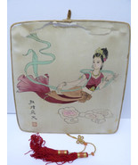 Antique/Vintage Chinese Calligraphy Silk Fan Hand-Painted Lady on Clouds... - €81,75 EUR