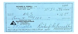 Rick Ferrell Boston Red Sox Signé Banque Carreaux #1197 Bas - £54.26 GBP