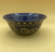 Studio Pottery Artist Signed Blue Serving Console Bowl TMX 6.75” Across - £19.22 GBP