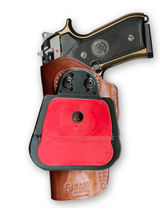 Fits Beretta APX Full Size 9mm 40 Caliber 4.25”BBL Leather Paddle Holster #1285# image 5