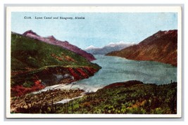 Birds Eye View Lynn Canal Skagway Alaska AK UNP Linen Postcard O18 - £2.33 GBP