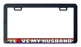 I love my husband Gay Lesbian pride rainbow LGBTQ license plate frame - £6.31 GBP