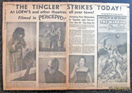 Vincent Price {The Tingler) ORIG,1959 Newspaper Ad Supplement - £78.22 GBP