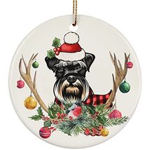 hdhshop24 Cute Miniature Schnauzer Dog Love Christmas Ornament Gift Pine Tree De - £15.51 GBP