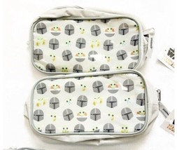 2 Star Wars The Mandalorian Pencil Case Bag - Gray with Helmets &amp; Child - £10.29 GBP