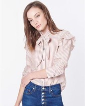 AUTH New Veronica Beard ATLAS SHIRT in Red/White $395 - $89.50