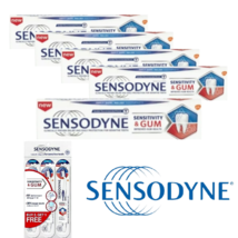 SENSODYNE Original Sensitivity &amp; Gum Toothpaste - 100g x 5 (Free 3x Toot... - £46.91 GBP