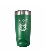 O&#39;Neal Irish Coat of Arms Stainless Steel Green Travel Tumbler - £21.54 GBP