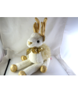 Russ Berrie Glisten Sitting white and Gold Reindeer 14&quot; Very pretty - $26.94 CAD